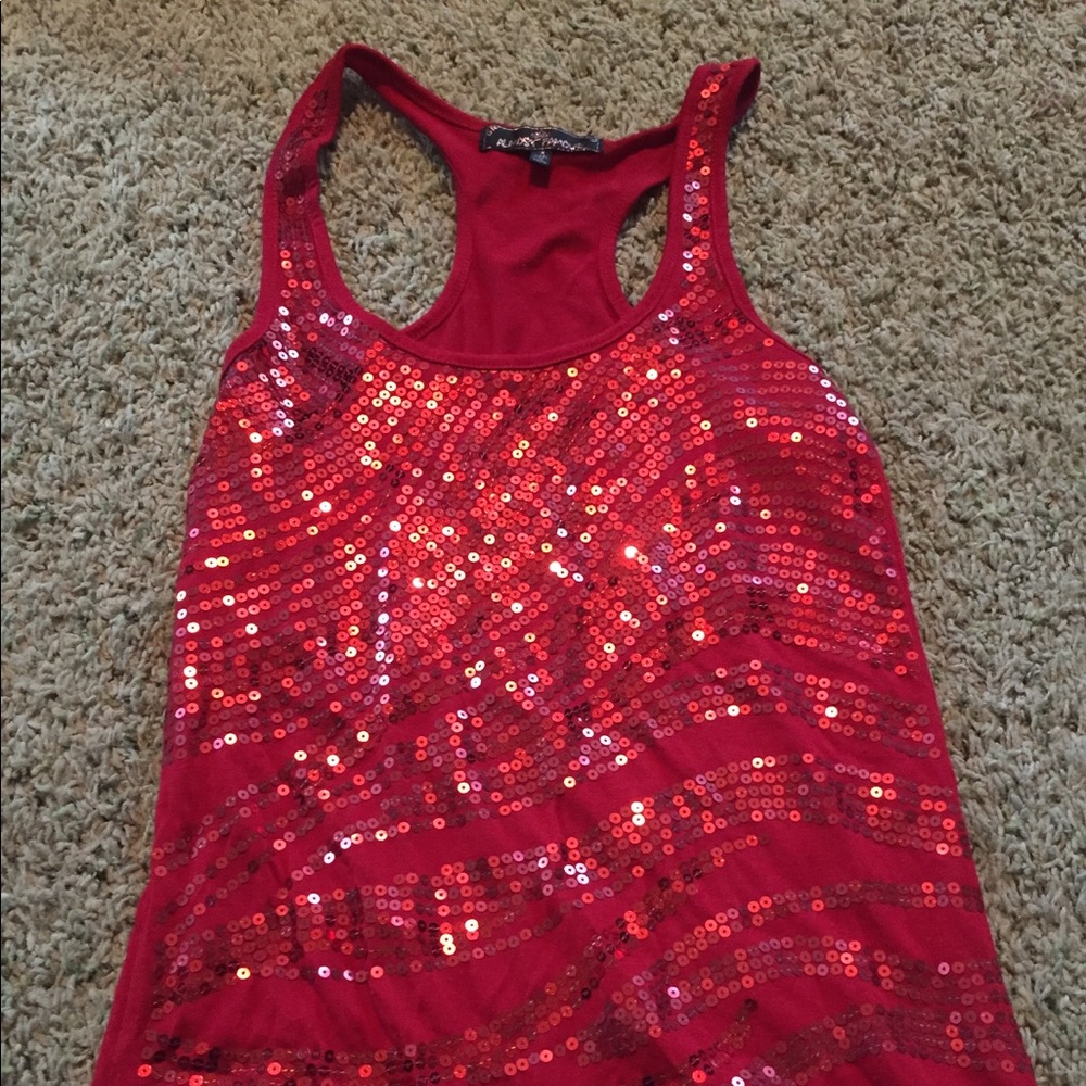 Red sequence tank top - Picture 2 of 2